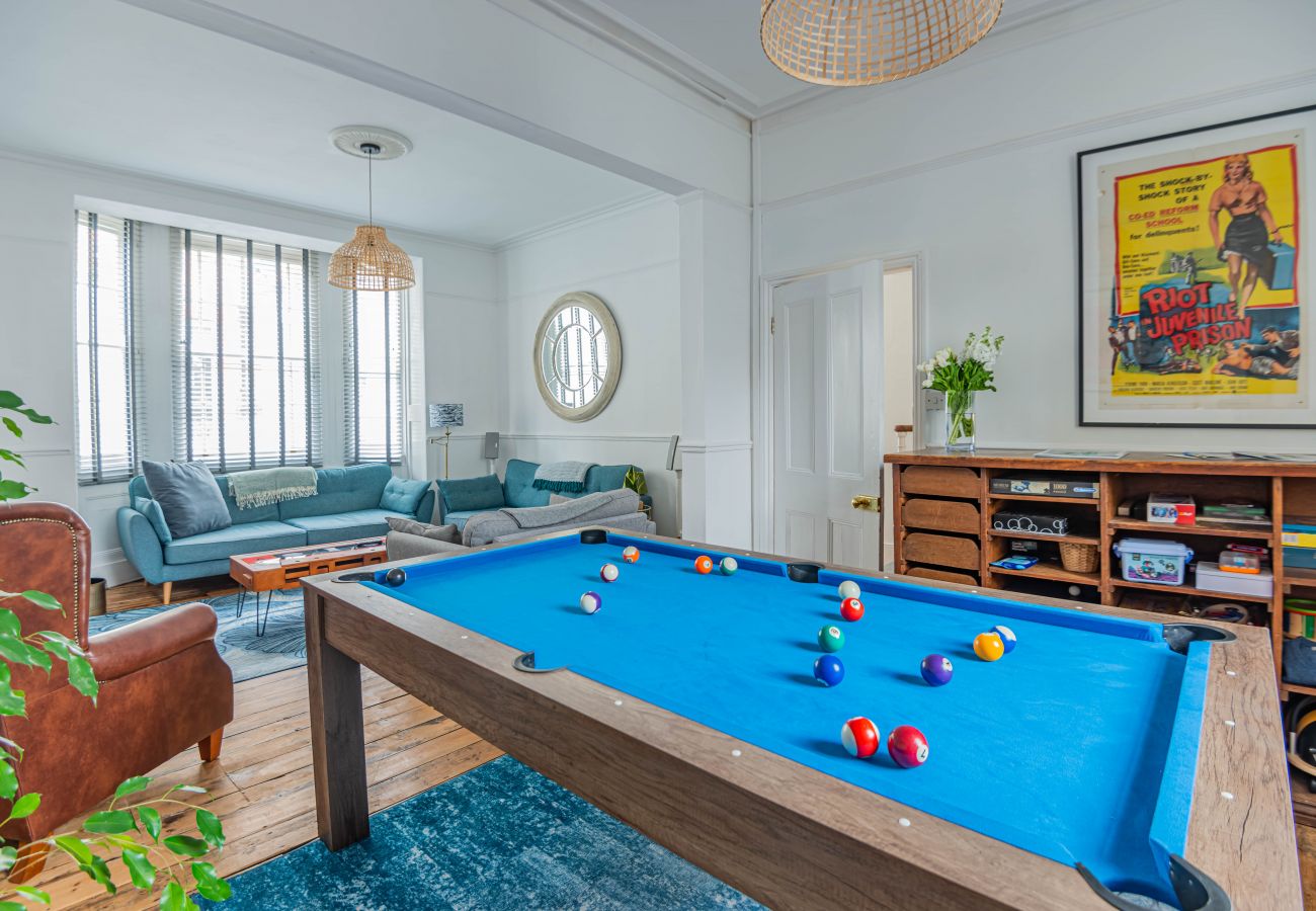Pool table leading through to the sitting room
